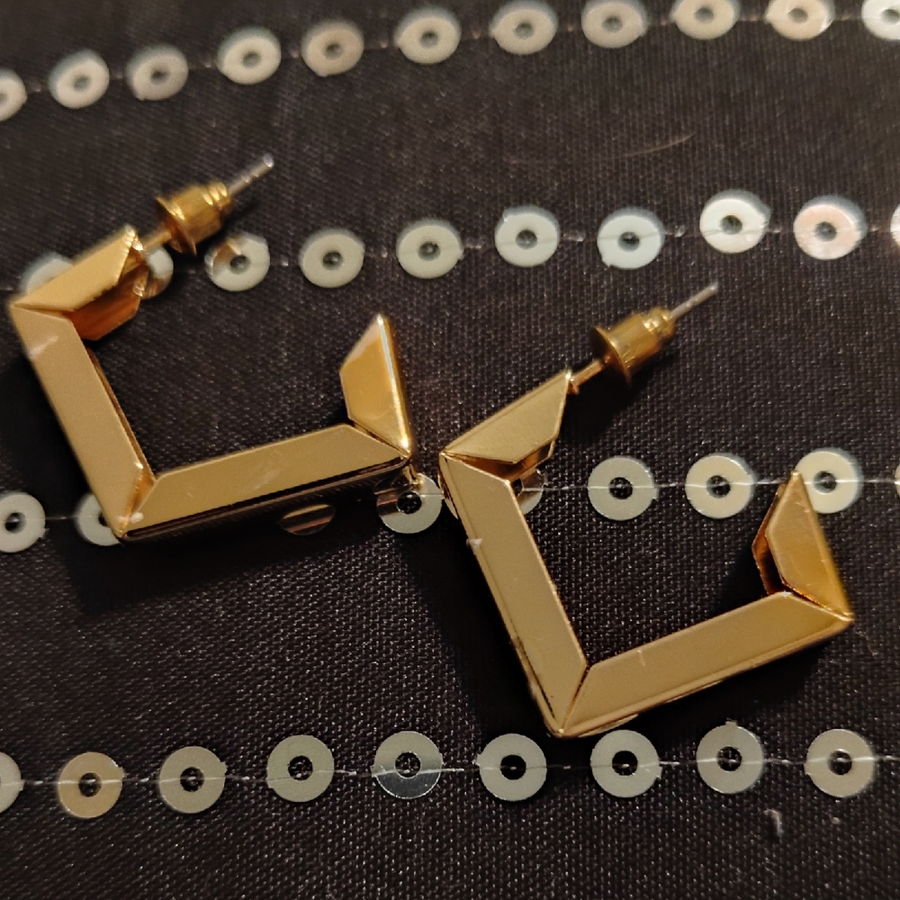 Geometric Gold Tone Earrings